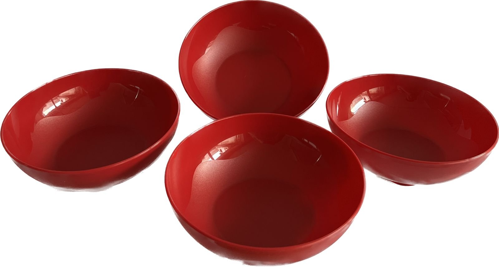 set 4 platos hondo floresta rojo platos hondo floresta tupperware