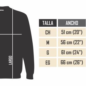 guía de tallas sudaderas